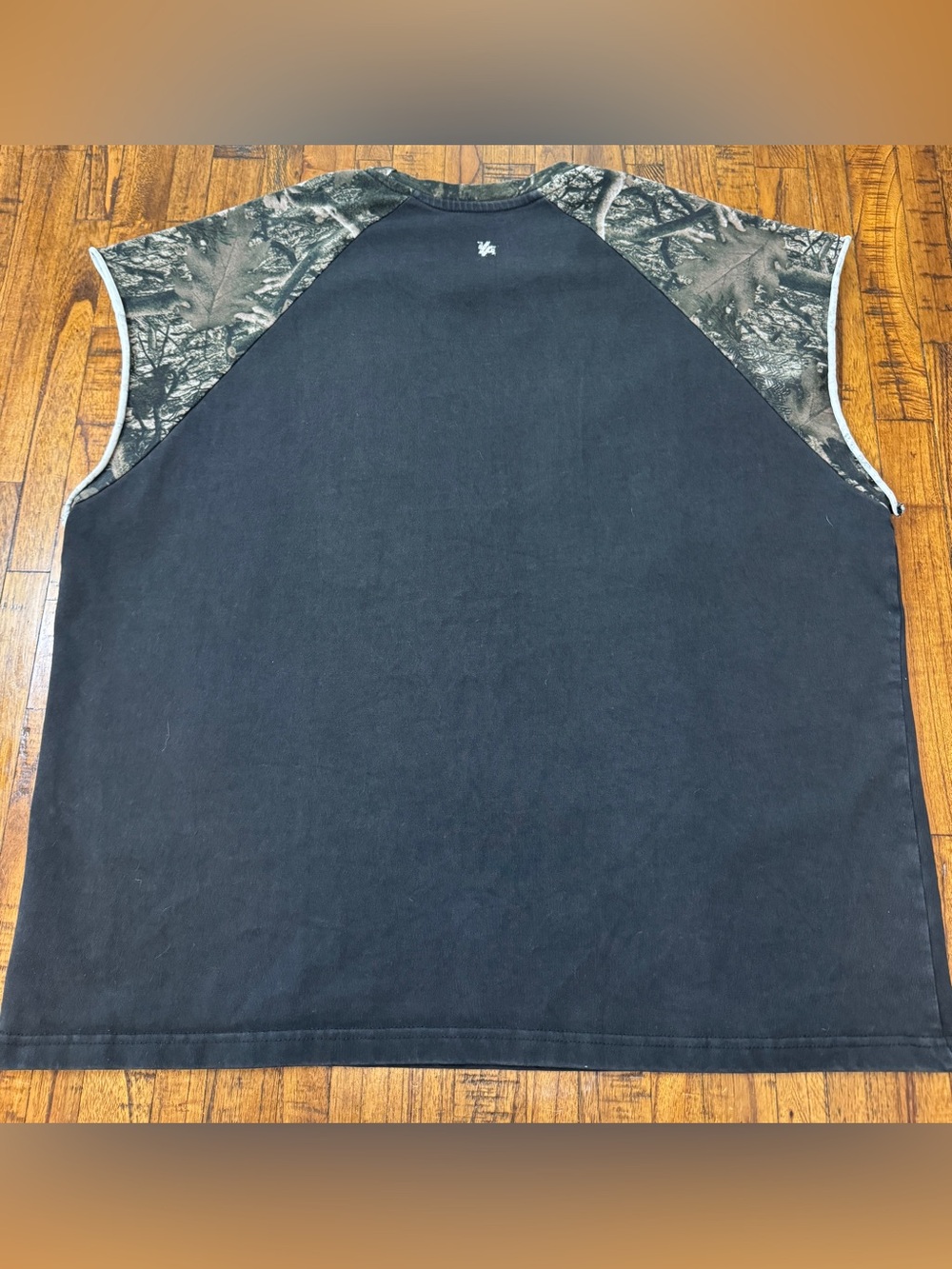 YoungLA Black Tank Top with Green Camo Raglan Accents - Picture 5 of 8
